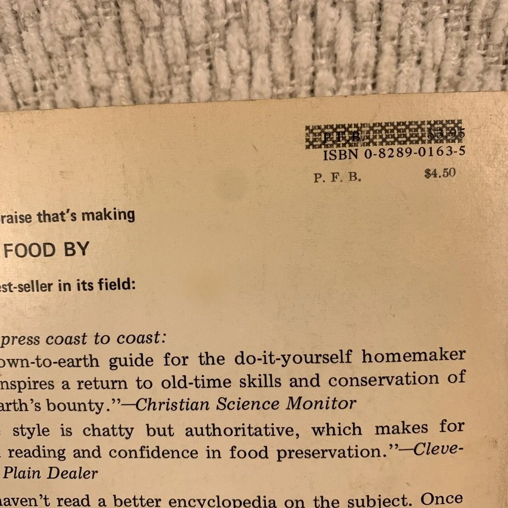 Putting Food By Book Food Preservation Canning Freezing Drying‎ Pickling Smoking